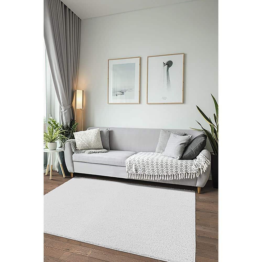 Garland Rug Southpointe Shag Polypropylene White Indoor Area Rug, 5' x 7'