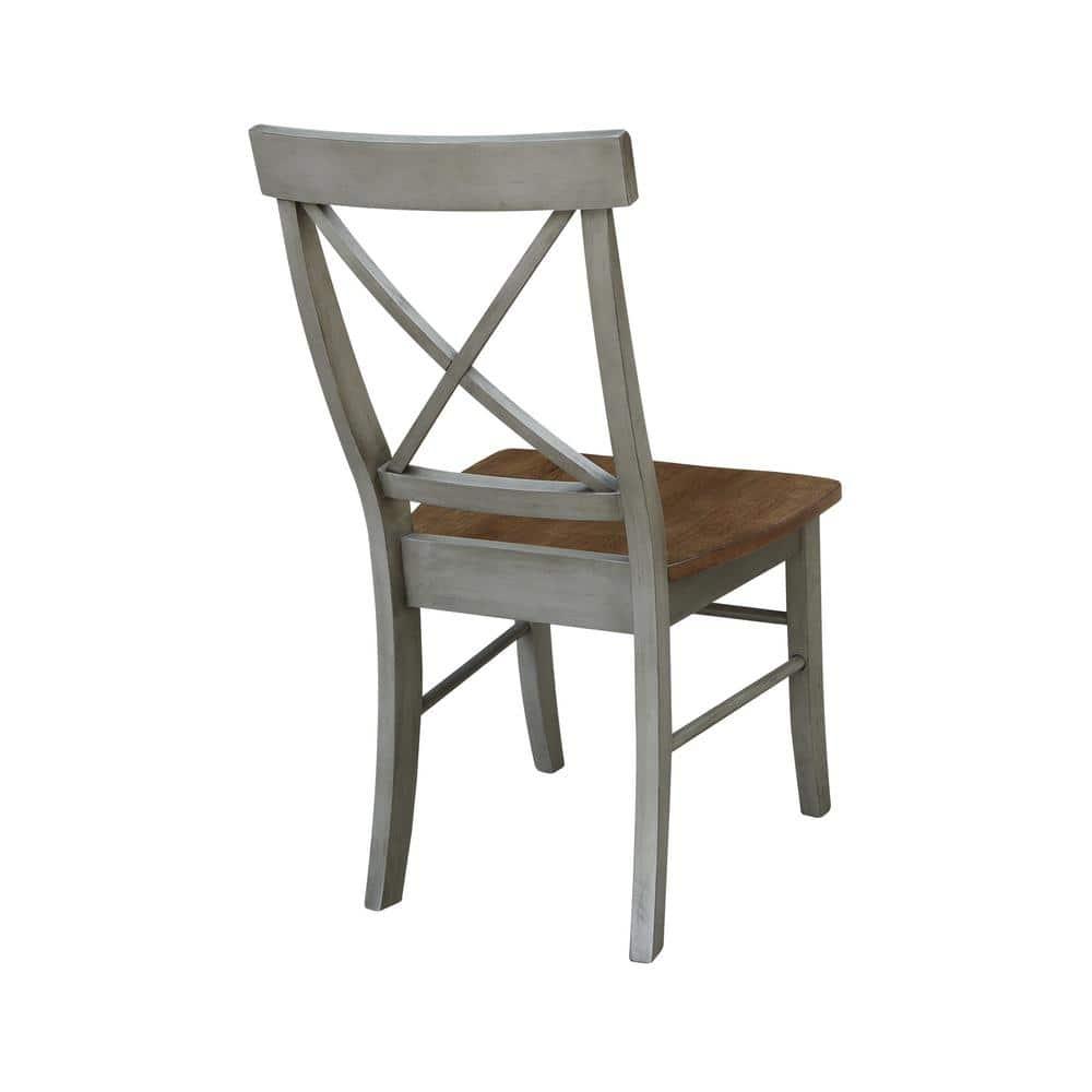 Elegant White Parawood High Cross Back Chair, Set of 2