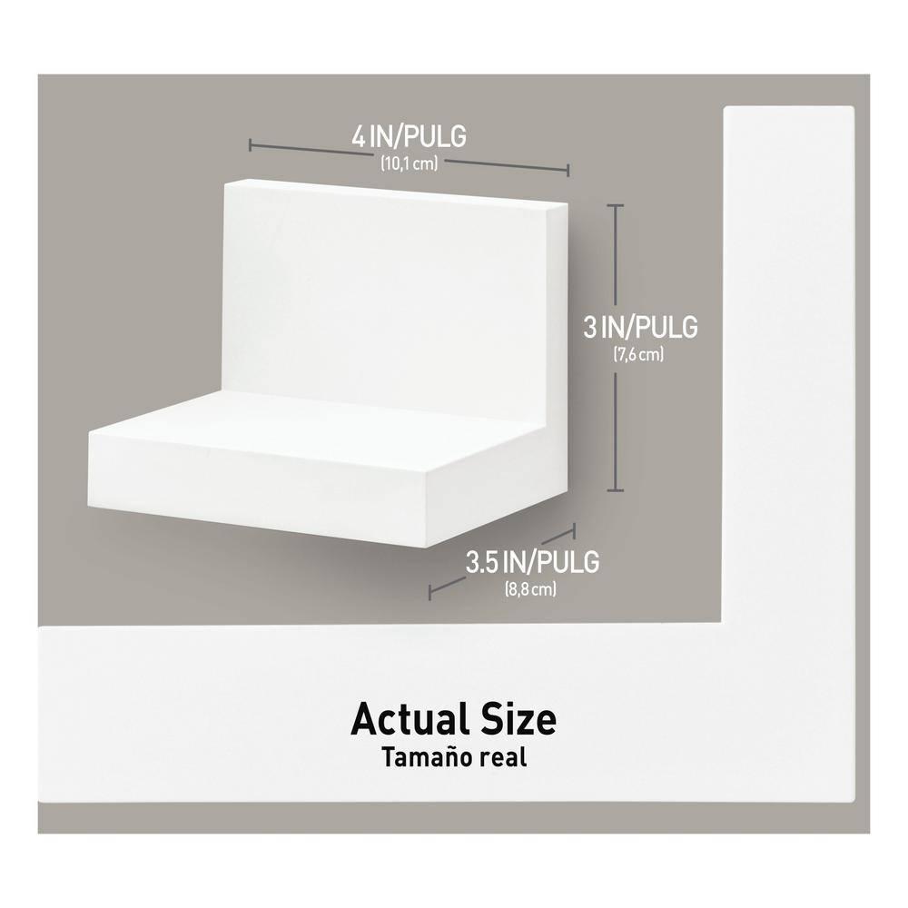 Command Display Ledges White: Floating Wall Shelf Set, 2 Picture Ledges, Off-White, Plastic, No Tools Needed