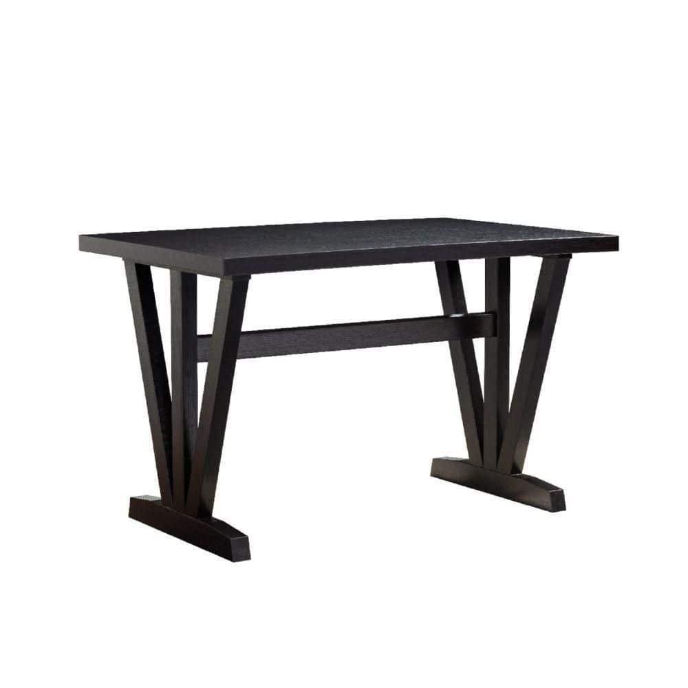 Maykoosh Elegant Escape 47 Inch Collection Wood Dining Table, V Shaped Legs, Trestle, Dark Brown