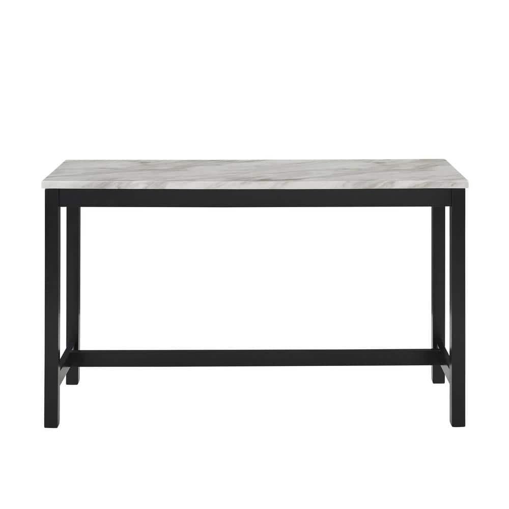 New Classic Furniture Celeste 4-Piece Faux Marble & Wood Bar Set in Blue