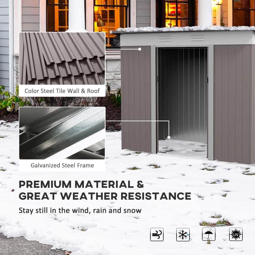 8 ft. W x 4 ft. D Galvanized Steel Storage Shed