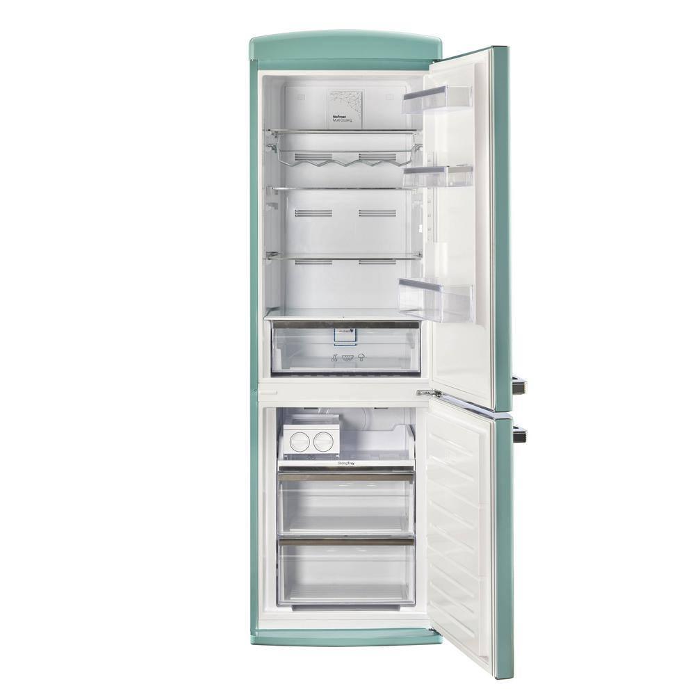Unique Appliances Classic Retro 24 In 12 Cu.ft Bottom Mount Fridge Auto Defrost, Energy Star Certified, Counter Depth UGP-340L T AC