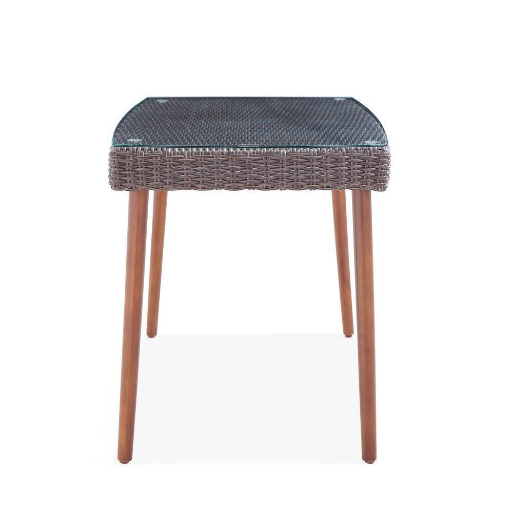 All-Weather Wicker Athens Outdoor Cocktail Table Brown - Alaterre Furniture