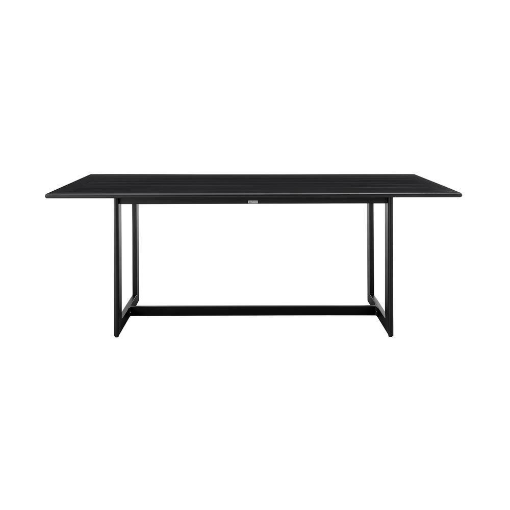Grand Black Aluminum Rectangular Outdoor Dining Table