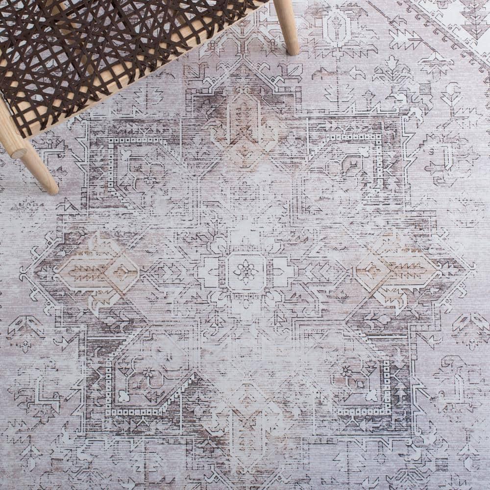 Tucson Vintage Persian TSN102 Power Loomed Machine Washable Skid-Resistant Indoor Area Rug - Beige/Grey - 8'x10' - Safavieh