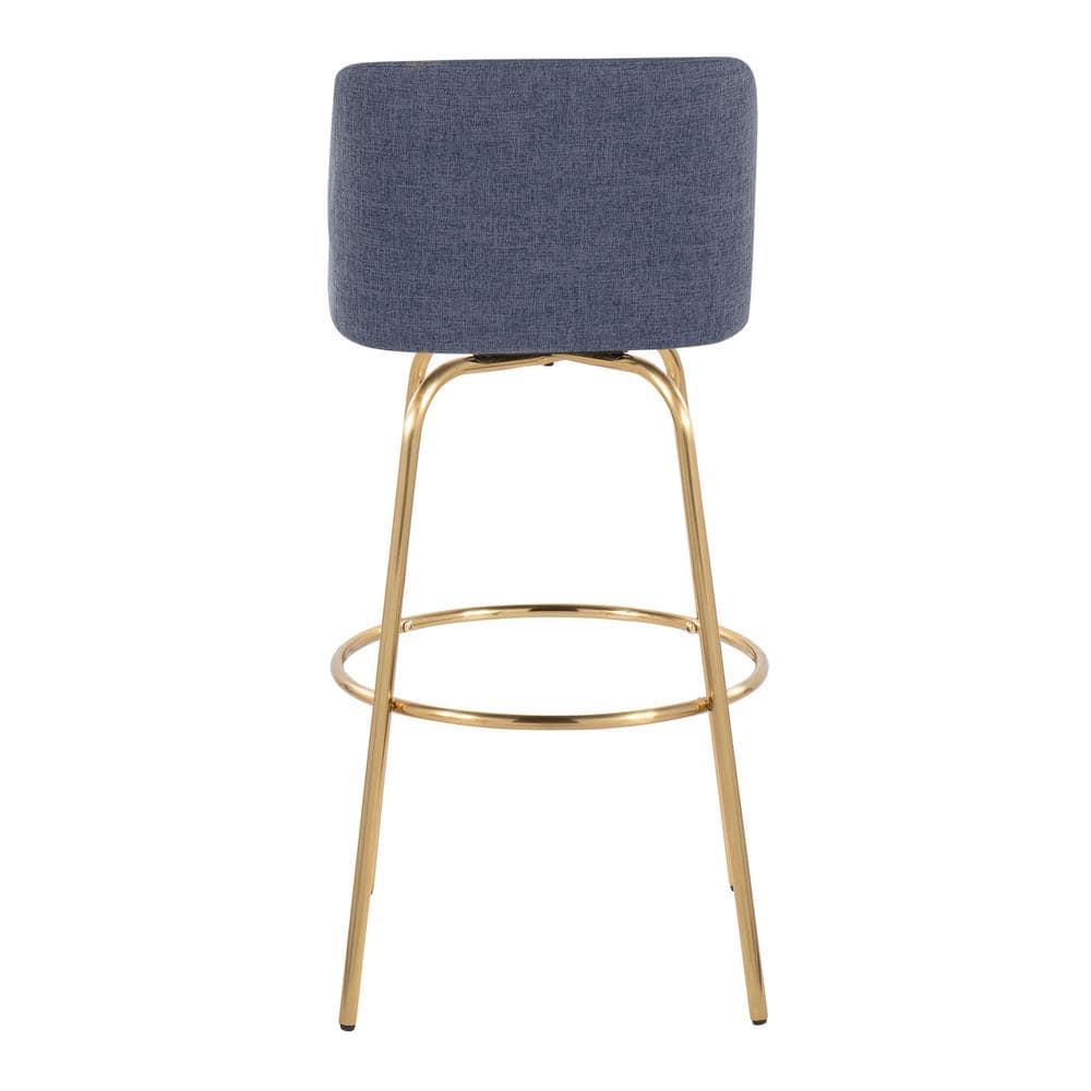 LumiSource Toriano Swivel Upholstered Counter Stool with Metal Frame (Set of 2)