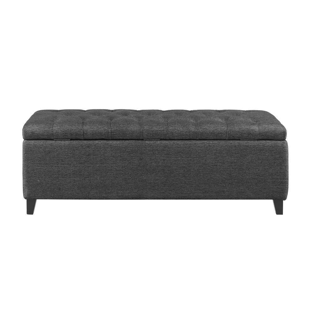 Selah Tufted Top Storage Bench Charcoal - Madison Park