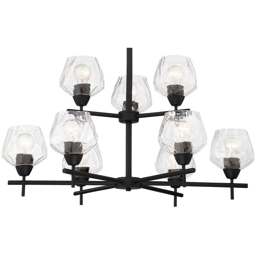9 Light Chandelier-Coal Finish    -Traditional Installation Minka Lavery 2179-66A