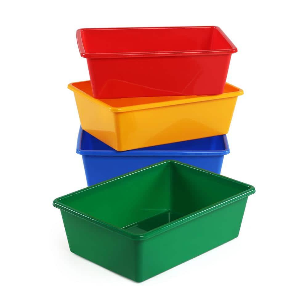 Humble Crew Large Plastic Storage Bins, Set of 4, Primary Colors