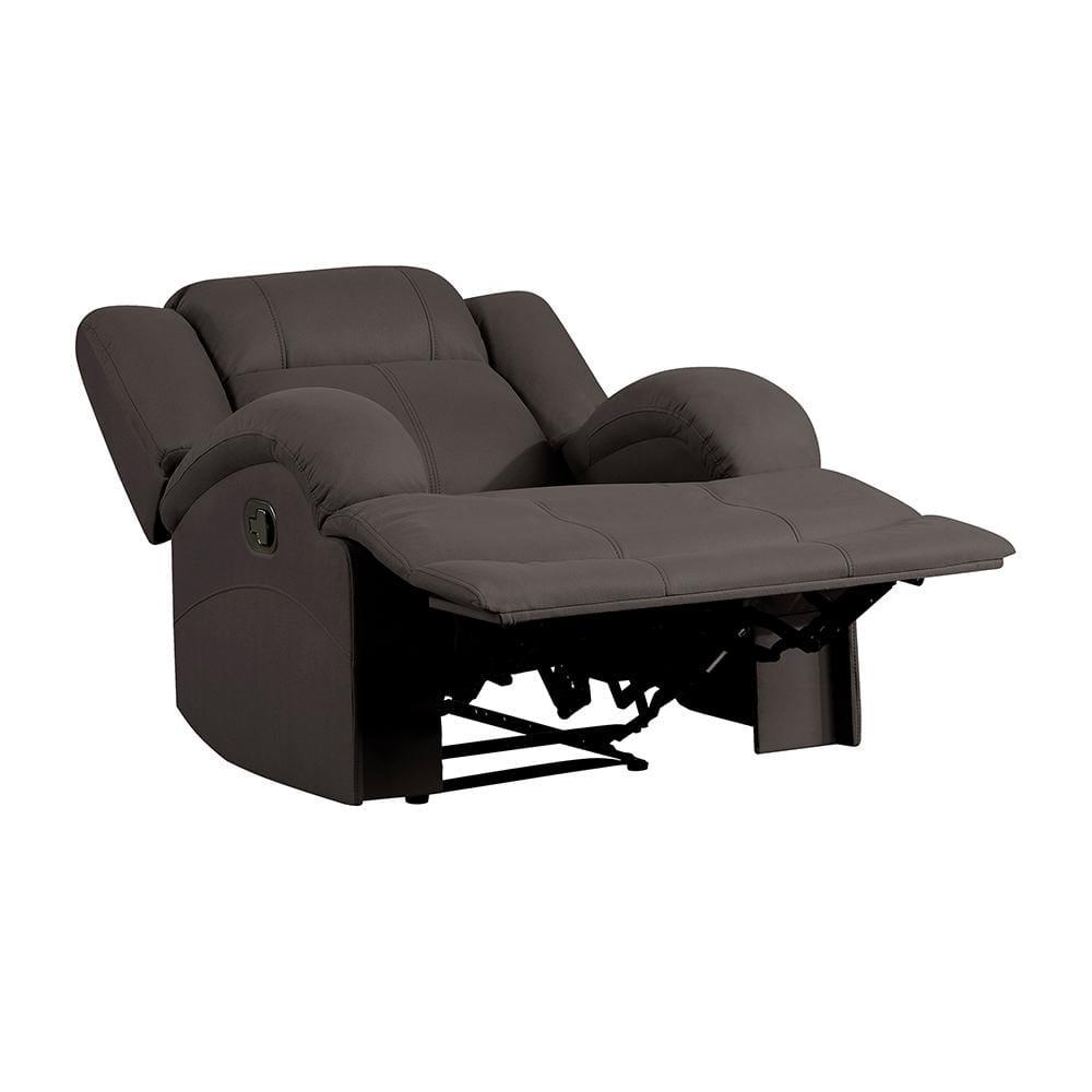 Lexicon Camryn Traditional Wood and Microfiber Reclining Chair in Chocolate