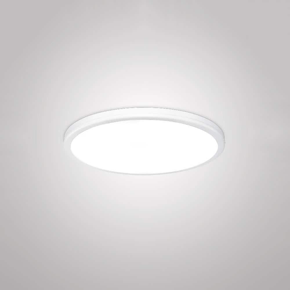 Sleek Modern Brass and Glass LED Flush Mount Light, Energy Star Rated