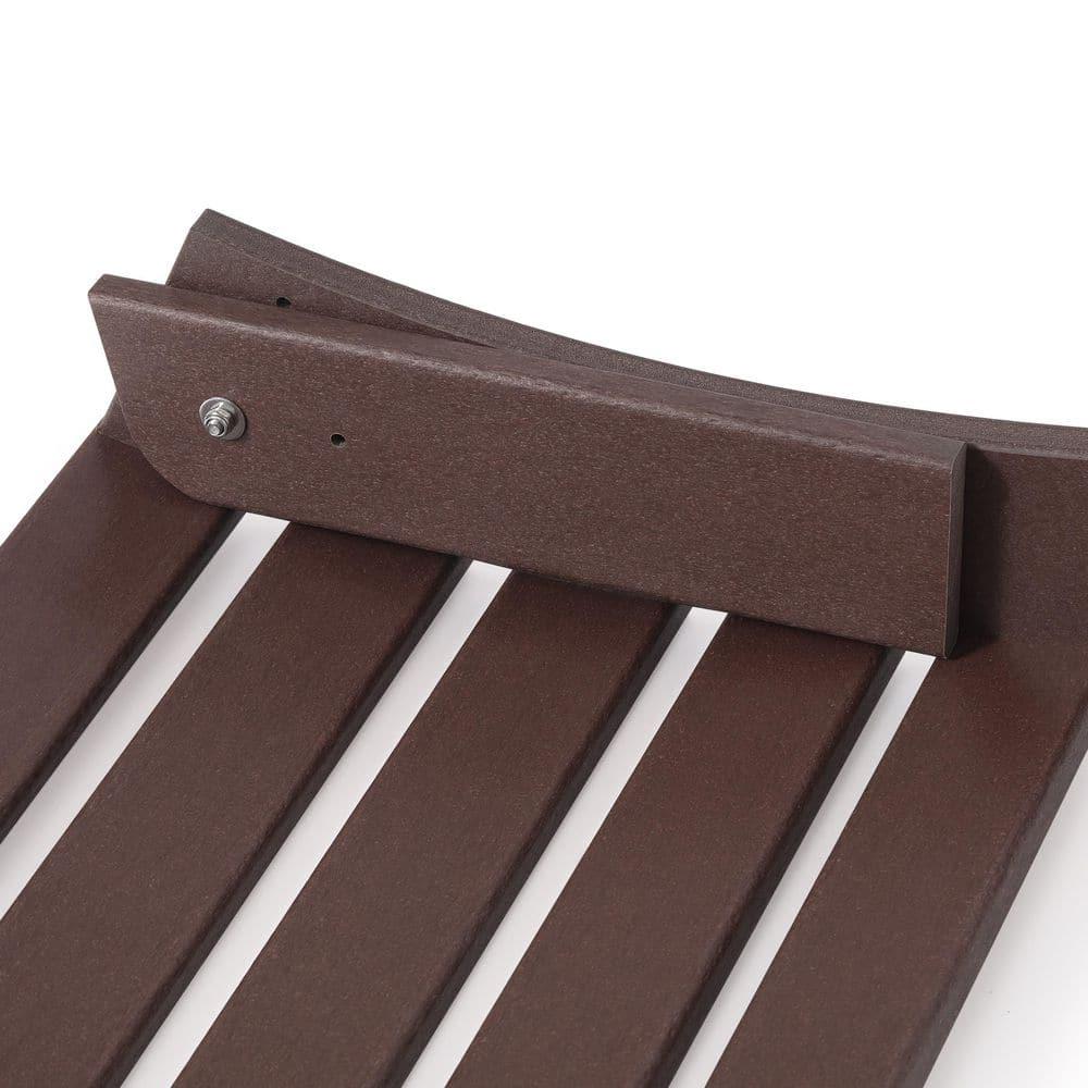 Polytrends  Laguna Hdpe All Weather Outdoor Patio Foldable Ottoman Dark Brown