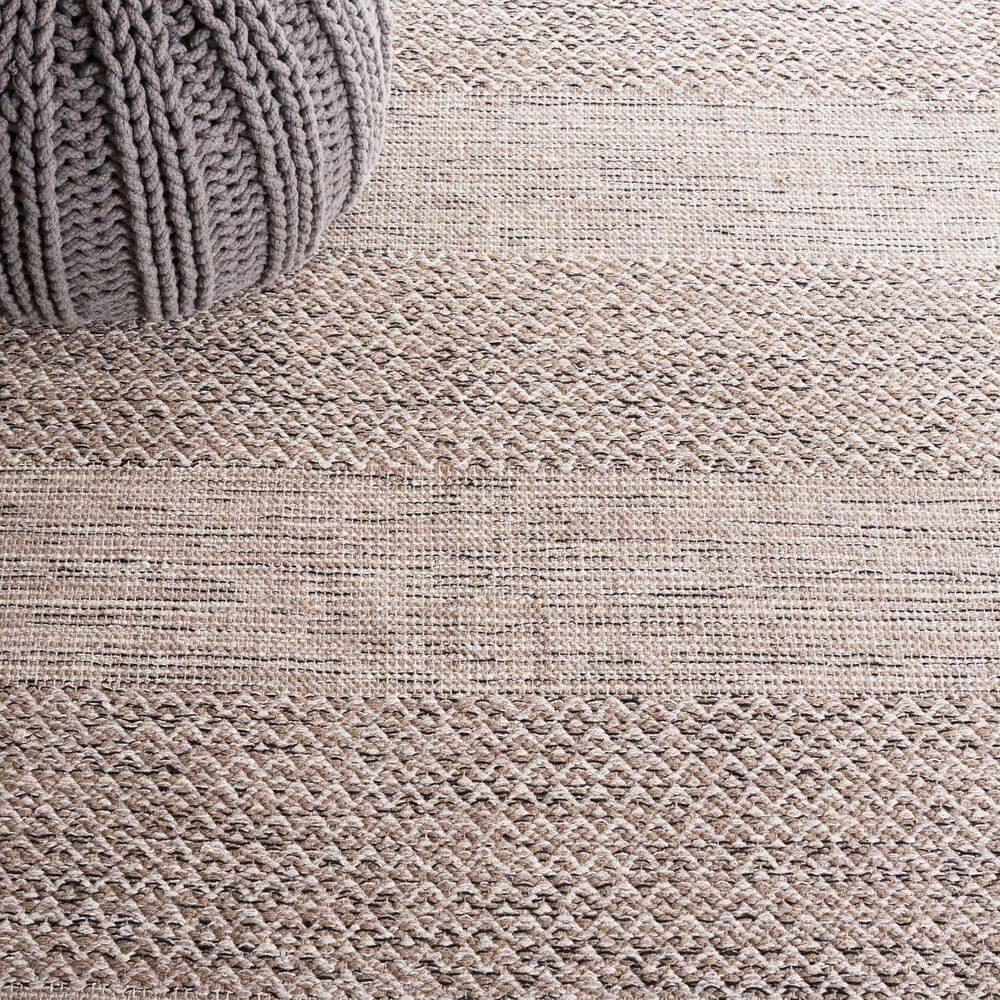 SAFAVIEH Montauk Karlene Geometric Cotton Area Rug, Ivory/Steel Grey, 11' x 15'