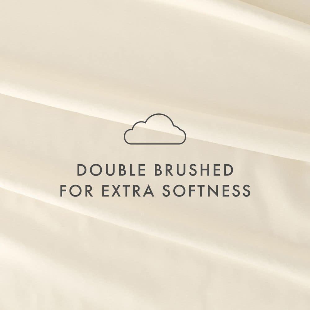 Ivory Full Double Brushed Microfiber 4-Piece Sheet Set