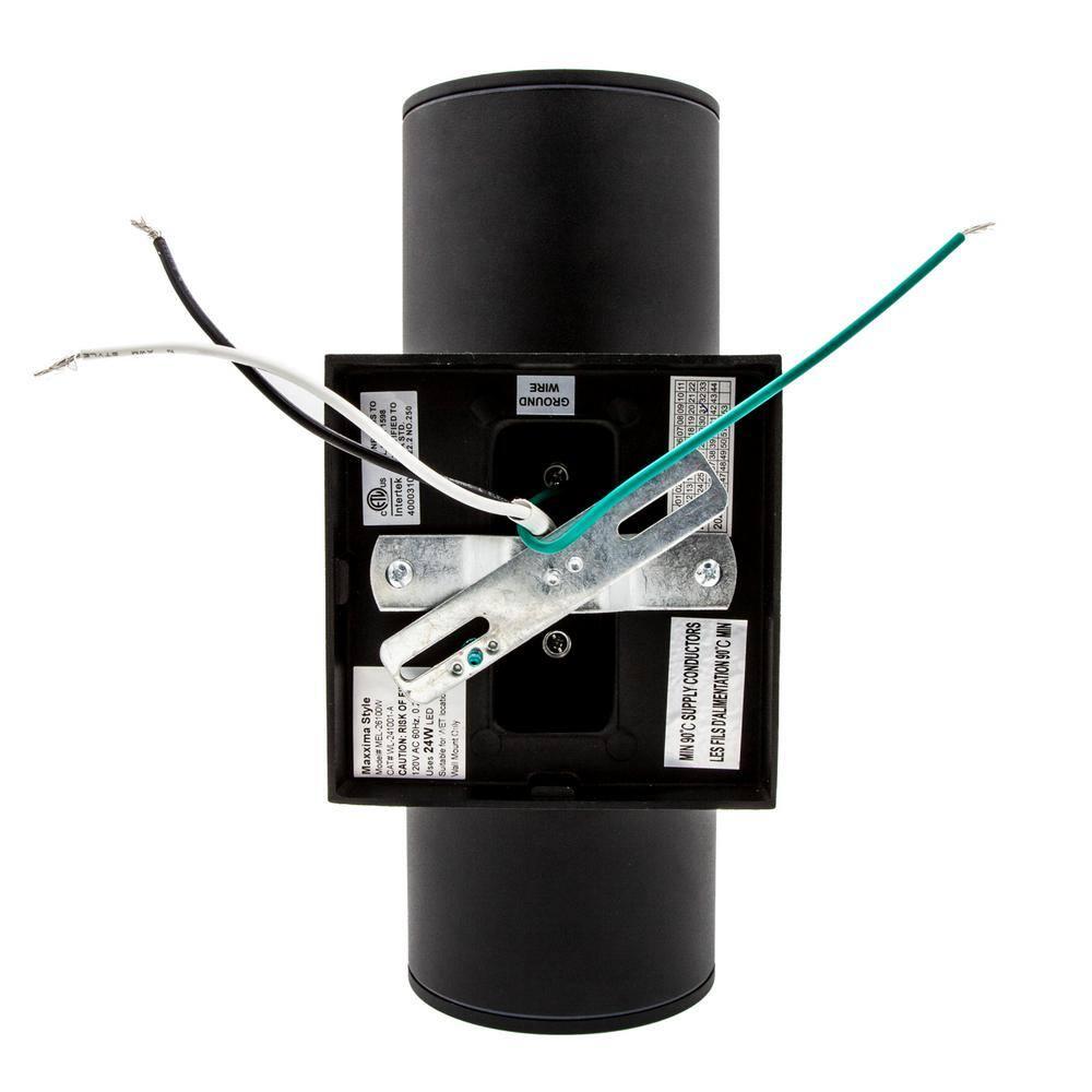 Maxxima Cylinder LED Outdoor Wall Light - Modern Wall Wash Up and Down Porch Light, 24 Watt, 3000K Warm White,