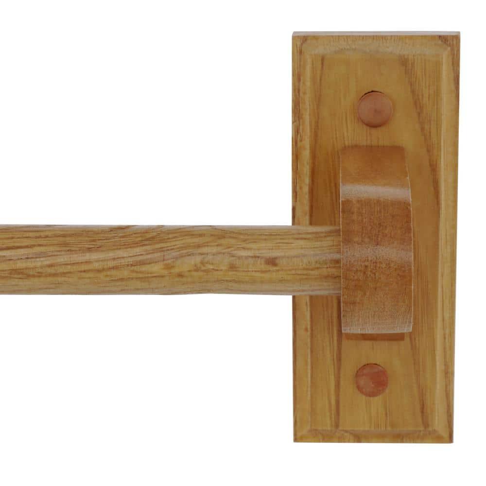 Dalton 4-Piece Bathroom Accessory Set, Honey Oak, Includes Towel Bar, Towel Ring, Toilet Paper Holder, and Robe Hook – Design House, 561258
