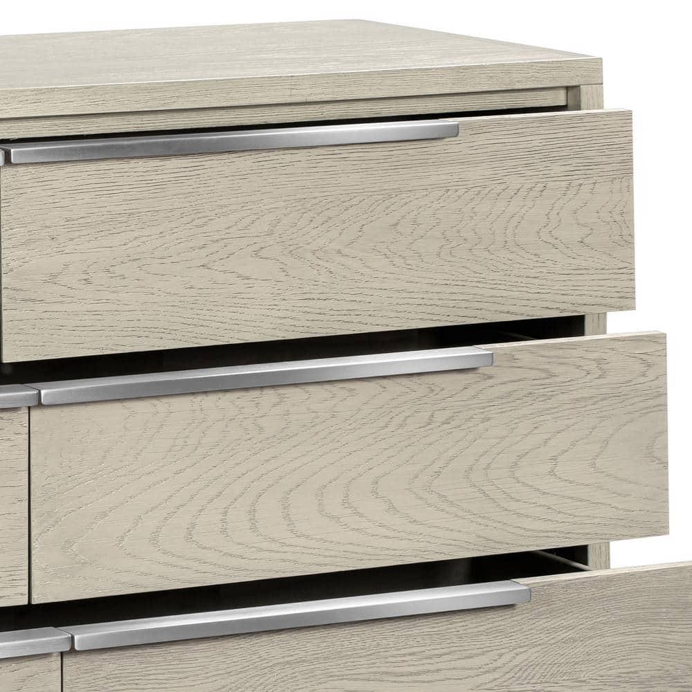 Abbey 6 Drawer Dresser in Gray Oak Wood