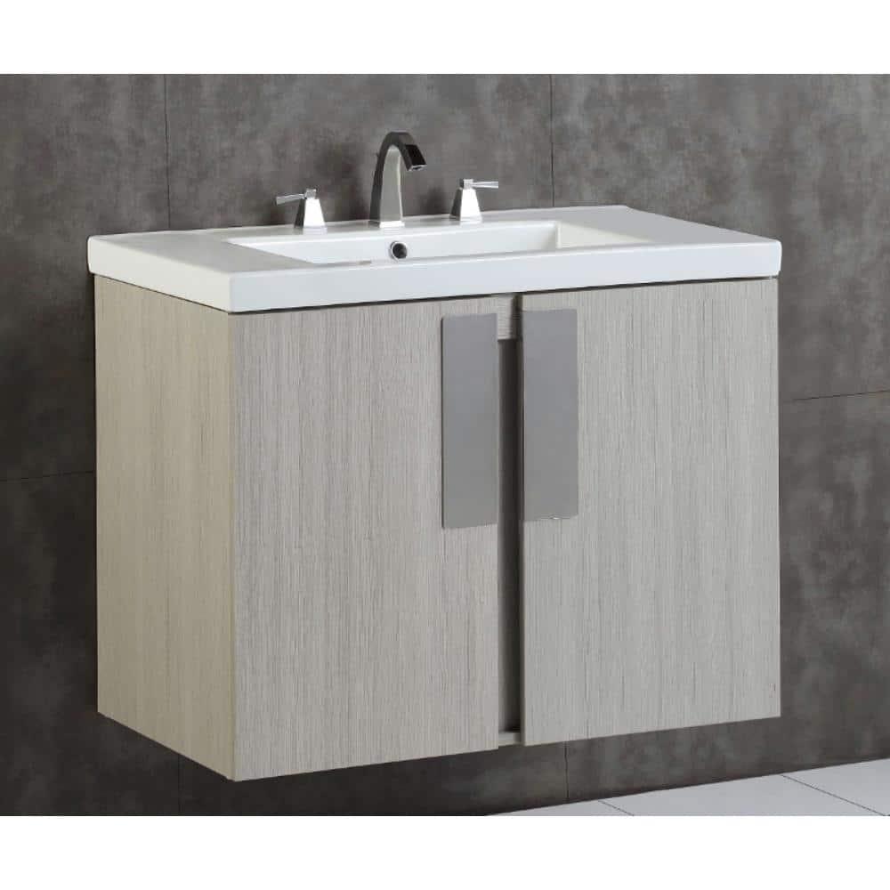 Lukeson 30'' Single Bathroom Vanity with Ceramic Top