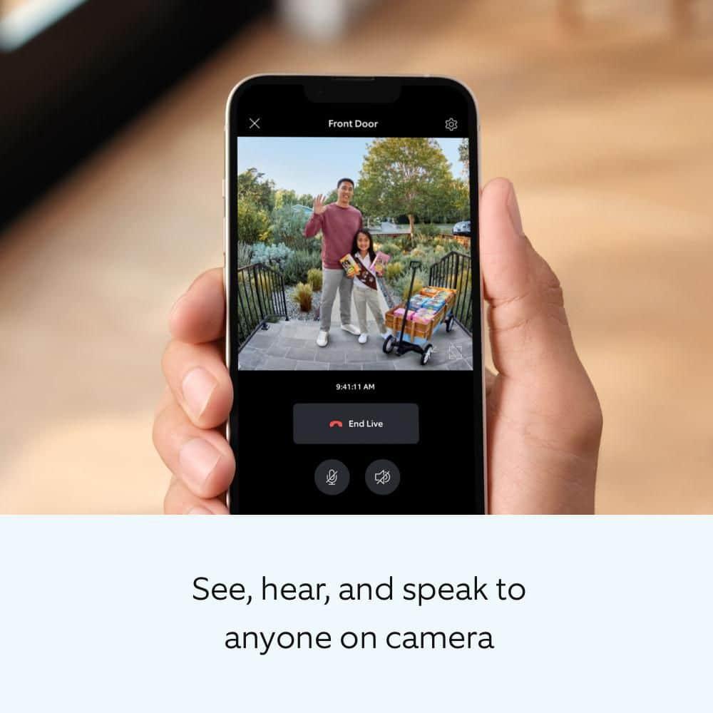 Ring Satin Nickel Wireless Push Button Doorbell