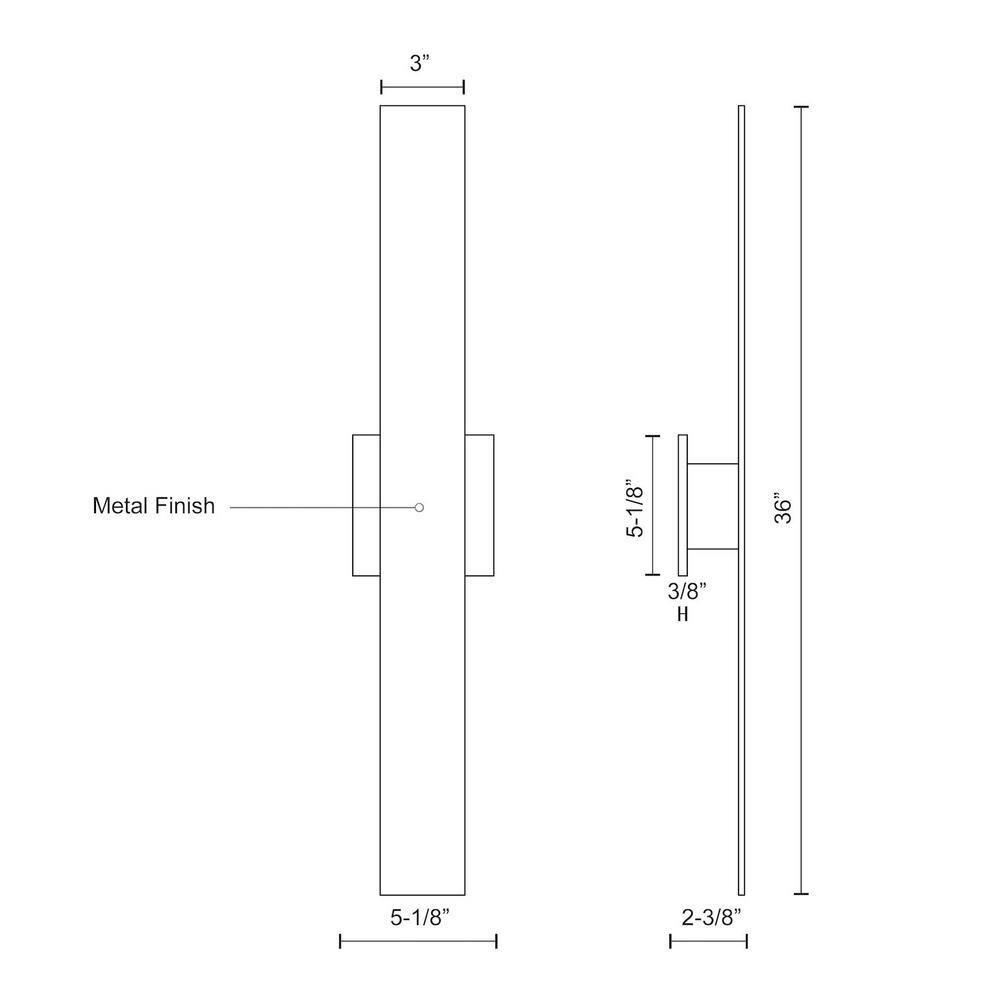 Vesta White Aluminum 36" LED Wall Sconce