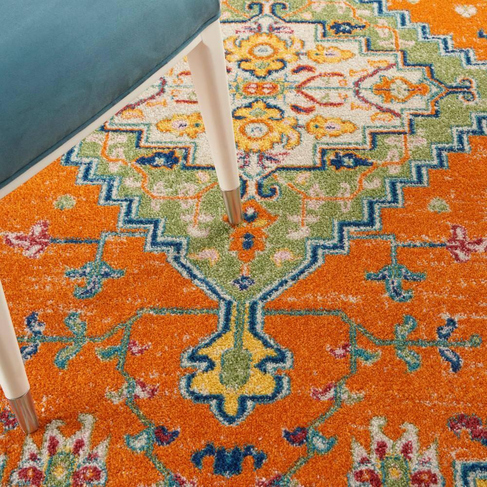 Nourison Allur Bohemian Medallion Indoor Rug Orange Multicolor 5'3" x 7'3"