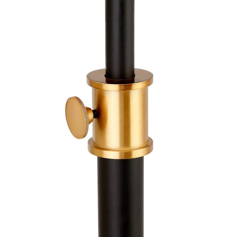 Evelyn&Zoe Vincent Adjustable/Arc Floor Lamp with Metal Shade in Blackened Bronze/Blackened Bronze