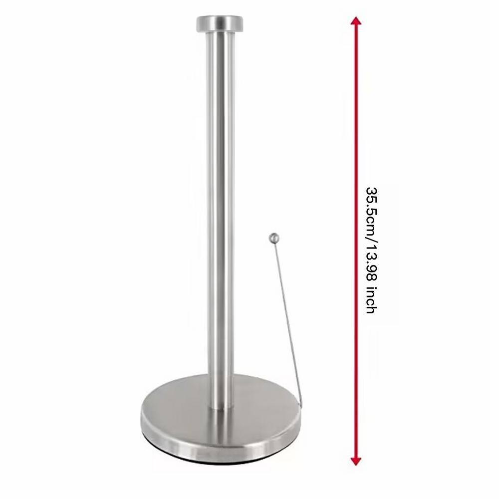 Greenspring Paper Towel Holder Dispenser Standing With Weighted Base Spring Arm For Kitchen,Bathroom,Bedroom In Stainless Steel GPH50N