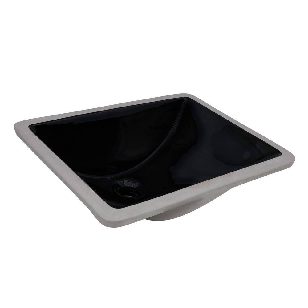 Ruvati 17 x 12 inch Undermount Bathroom Rectangular Porcelain Ceramic Sink with Overflow