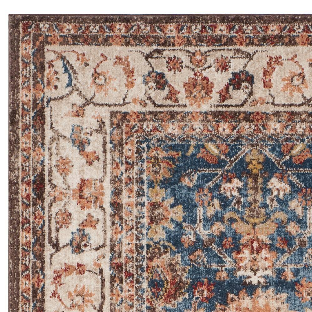 SAFAVIEH Bijar Collection 2'3" x 12' Royal / Ivory BIJ650B Traditional Oriental Distressed Non-Shedding Living Room Bedroom Runner Rug