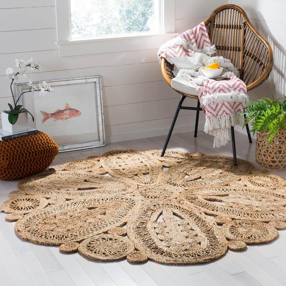 Natural Fiber NF360 Hand Woven Indoor Area Rug - Natural - 4' Round - Safavieh