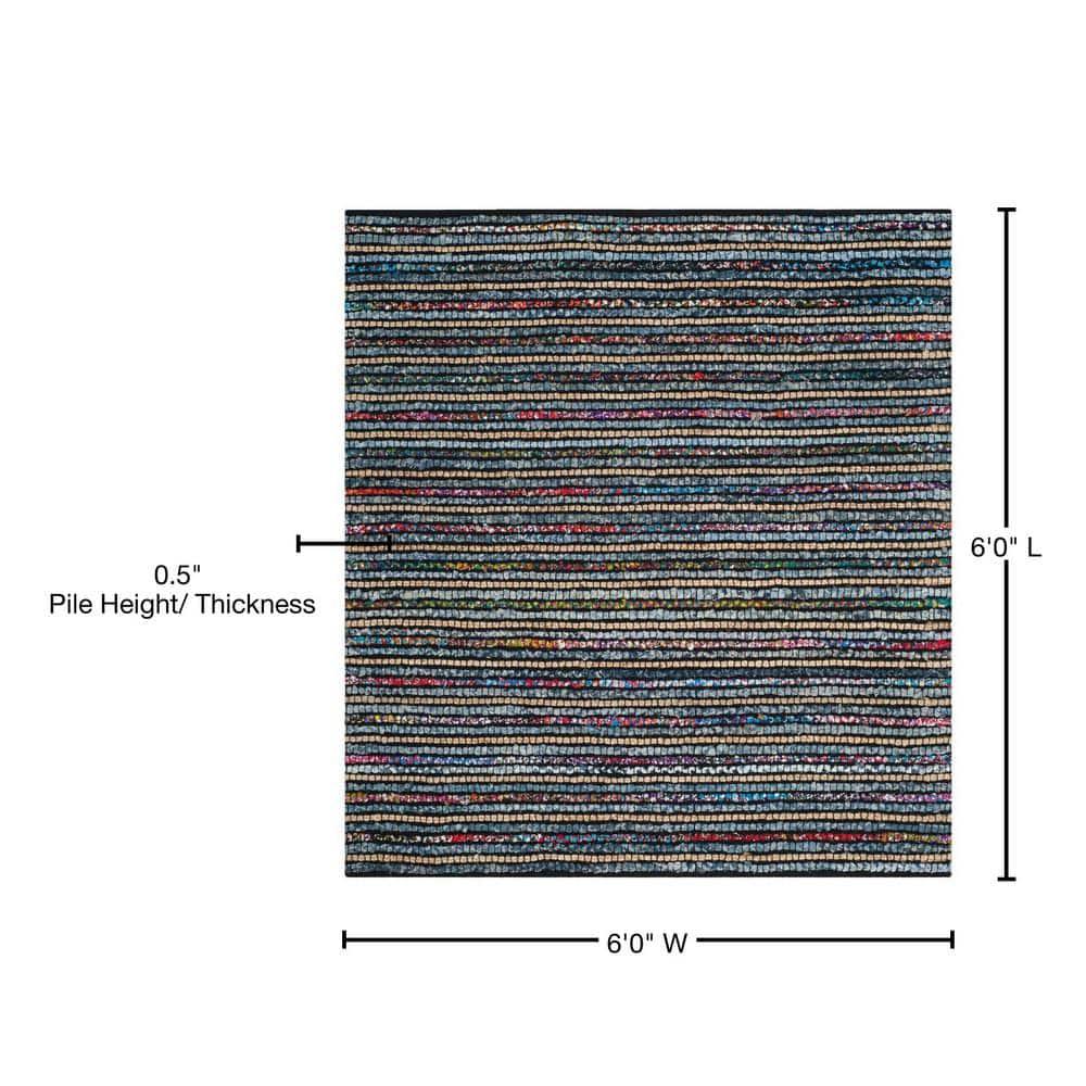 Cape Cod CAP364 Hand Woven Area Rug - Multi/Natural - 6'x6' - Safavieh.