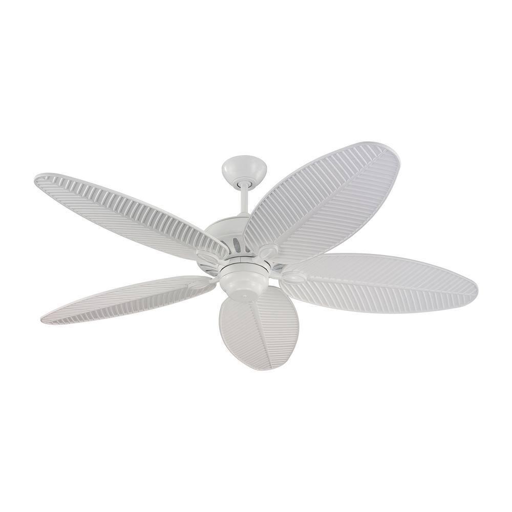 Cruise Tropical Palm 52" White Outdoor Ceiling Fan with Grain Blades
