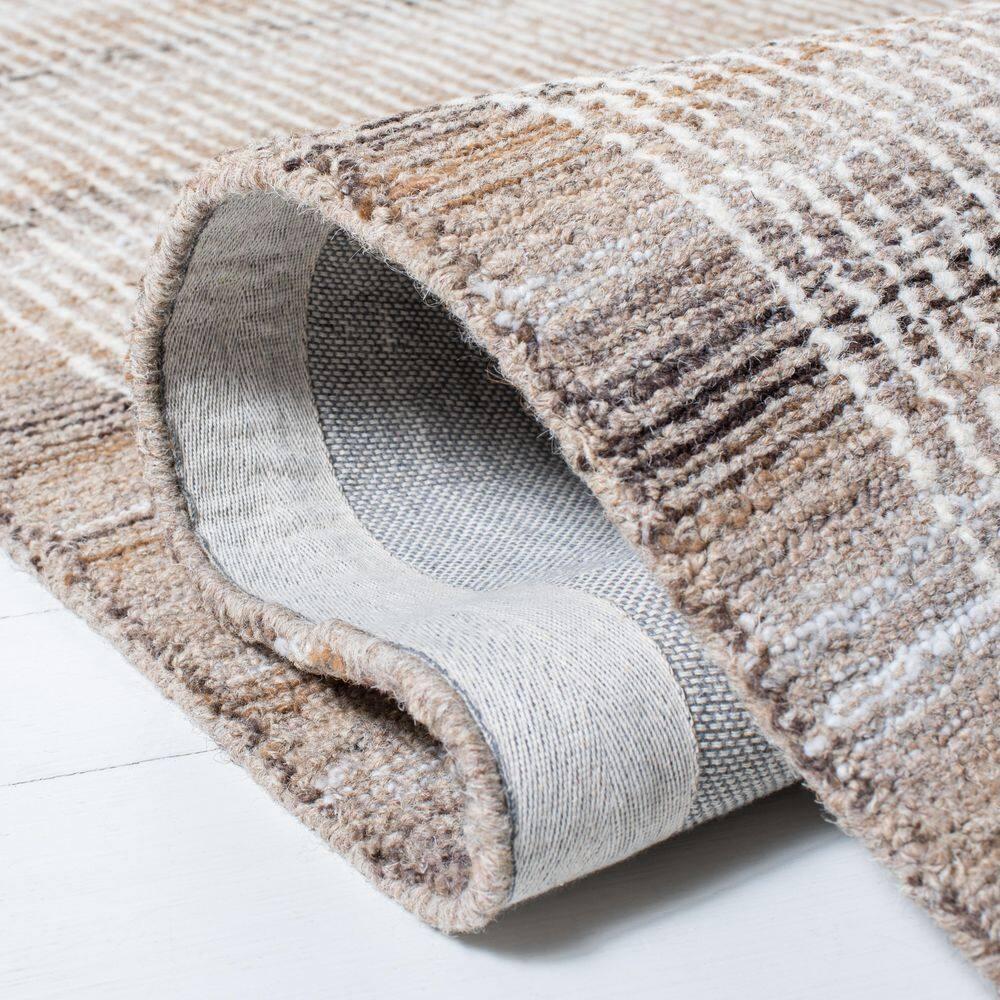 Abstract ABT220 Handmade Indoor Area Rug - Brown/Ivory - 6'x6' - Safavieh