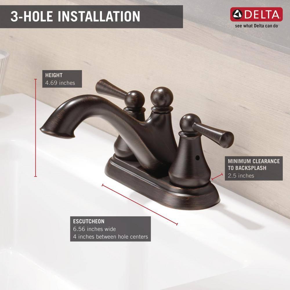 Haywood Centerset Bathroom Faucet with Drain Assembly, 2-handle Bathroom Sink Faucet