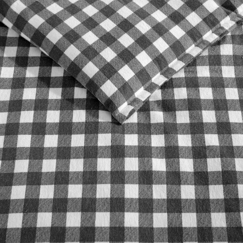 Eddie Bauer Eddie Bauer Preston Grey Cotton Flannel Reversible Comforter Set