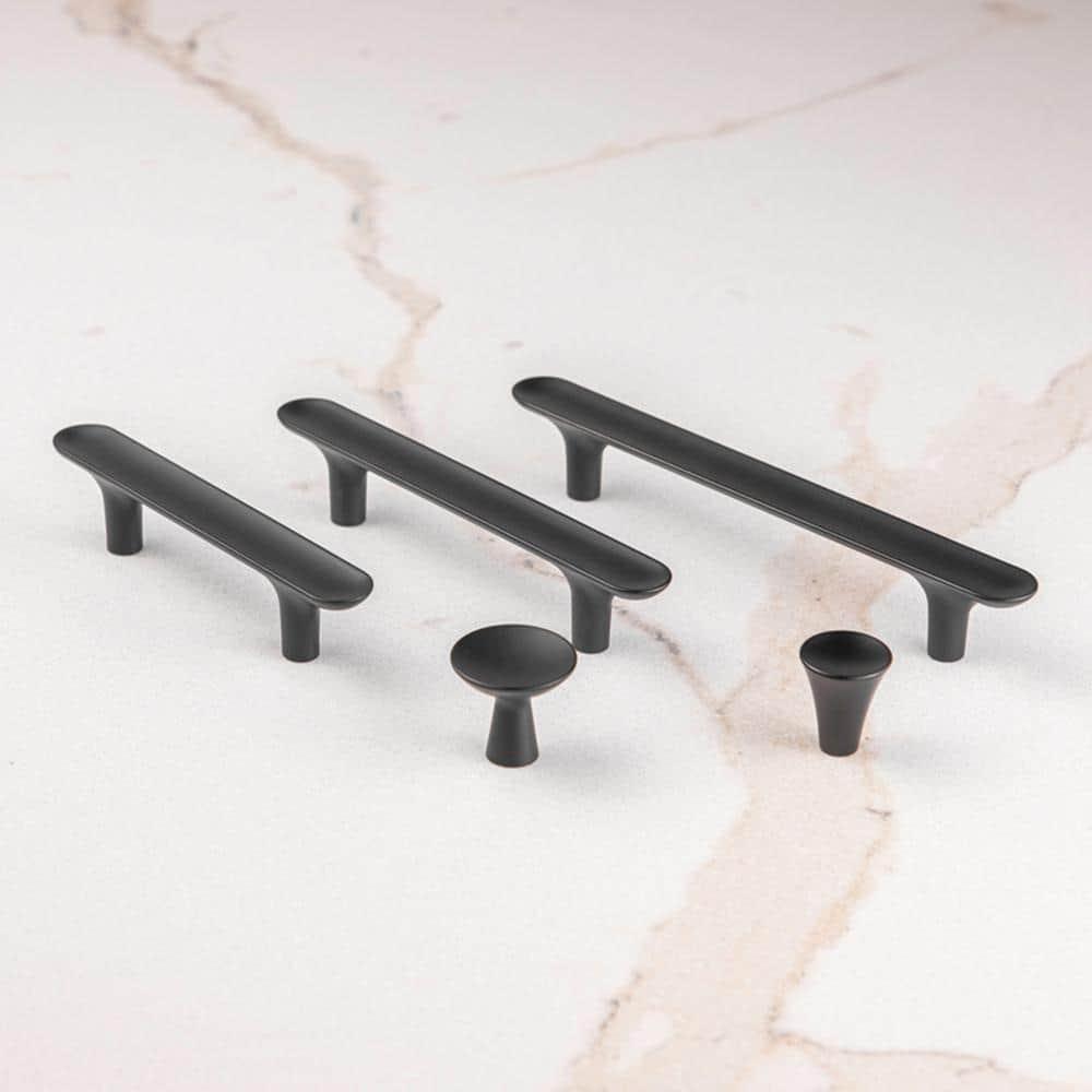 Matte Black Modern Kitchen Cabinet Pulls with Mounting Hardware