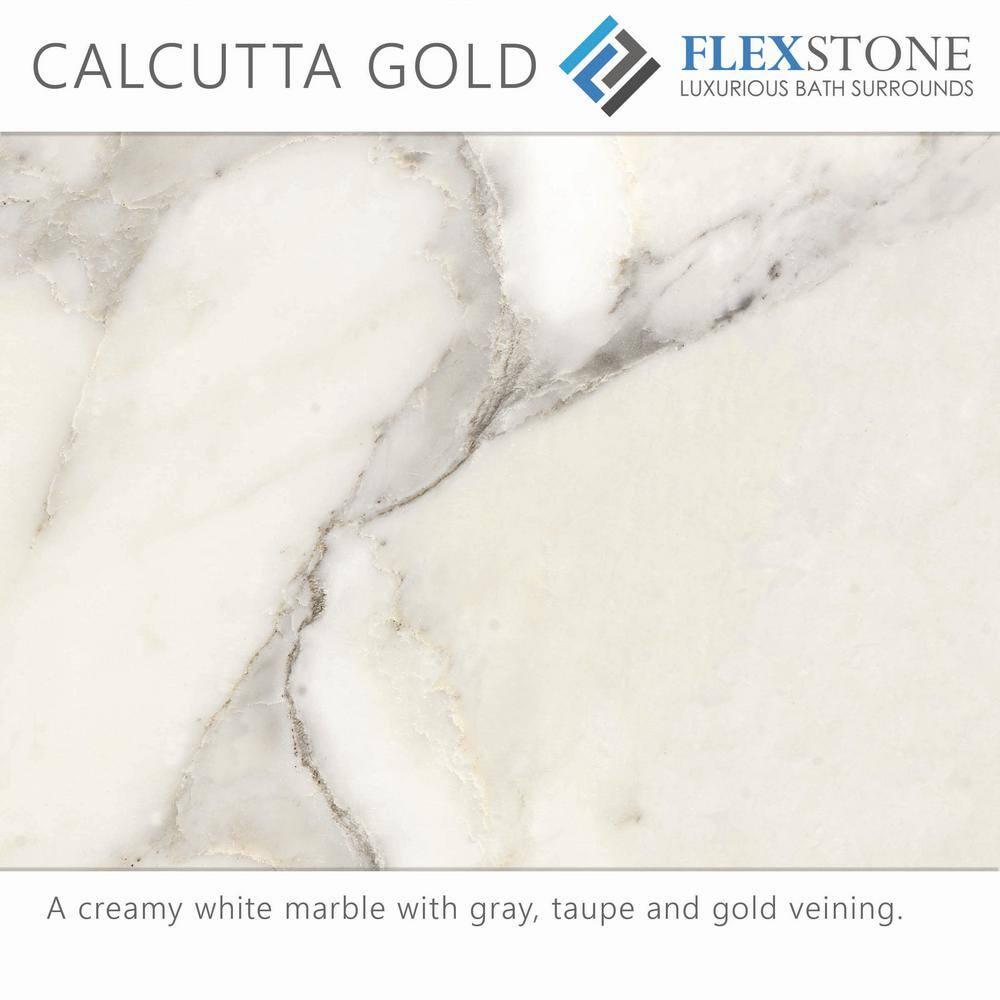 FlexStone 60"L x 36"W Single Threshold Alcove Shower Base with Center Drain