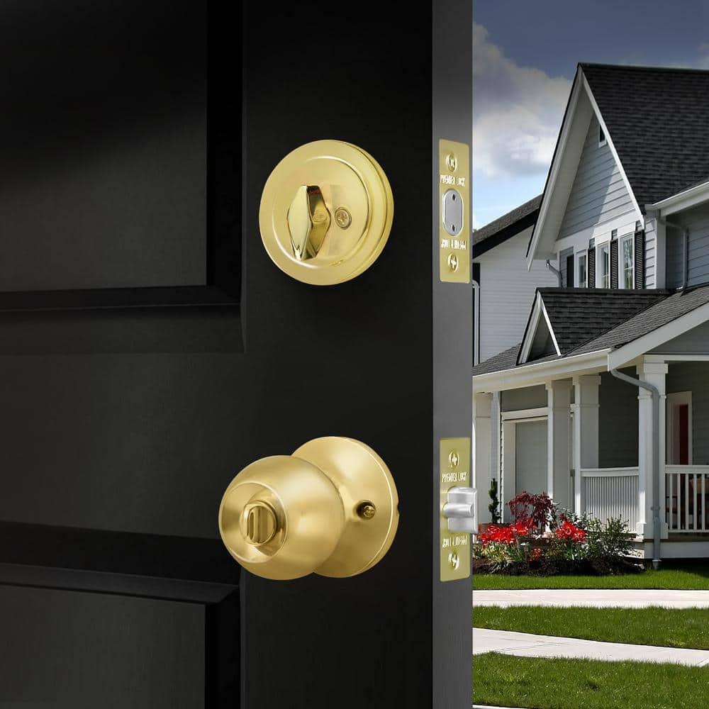 Complete Entry Knob Set with Single Cylinder Deadbolt