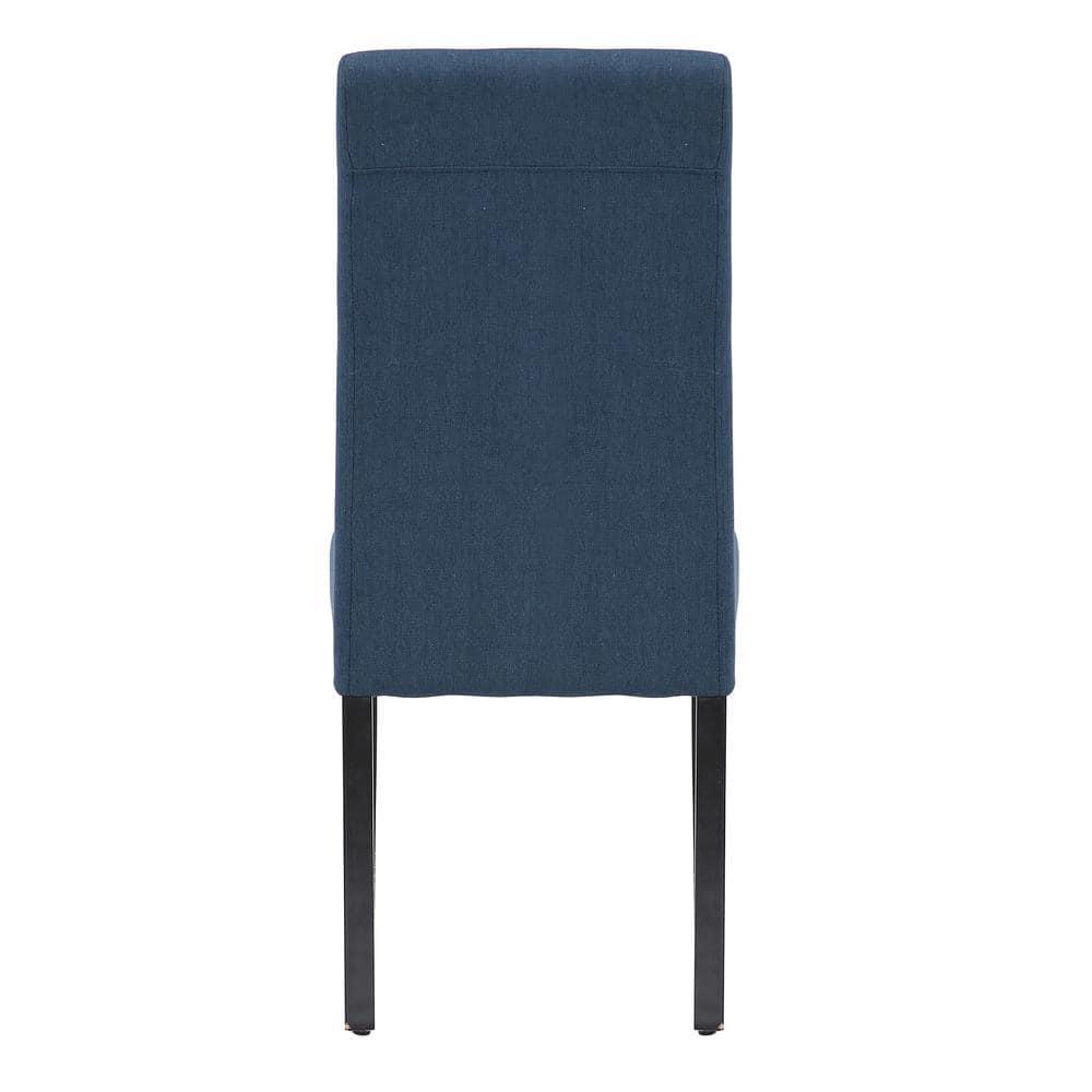 Polytrends Grandview Upholstered Linen Fabric Dining Chair (Set of 2) Navy Modern & Contemporary, Traditional