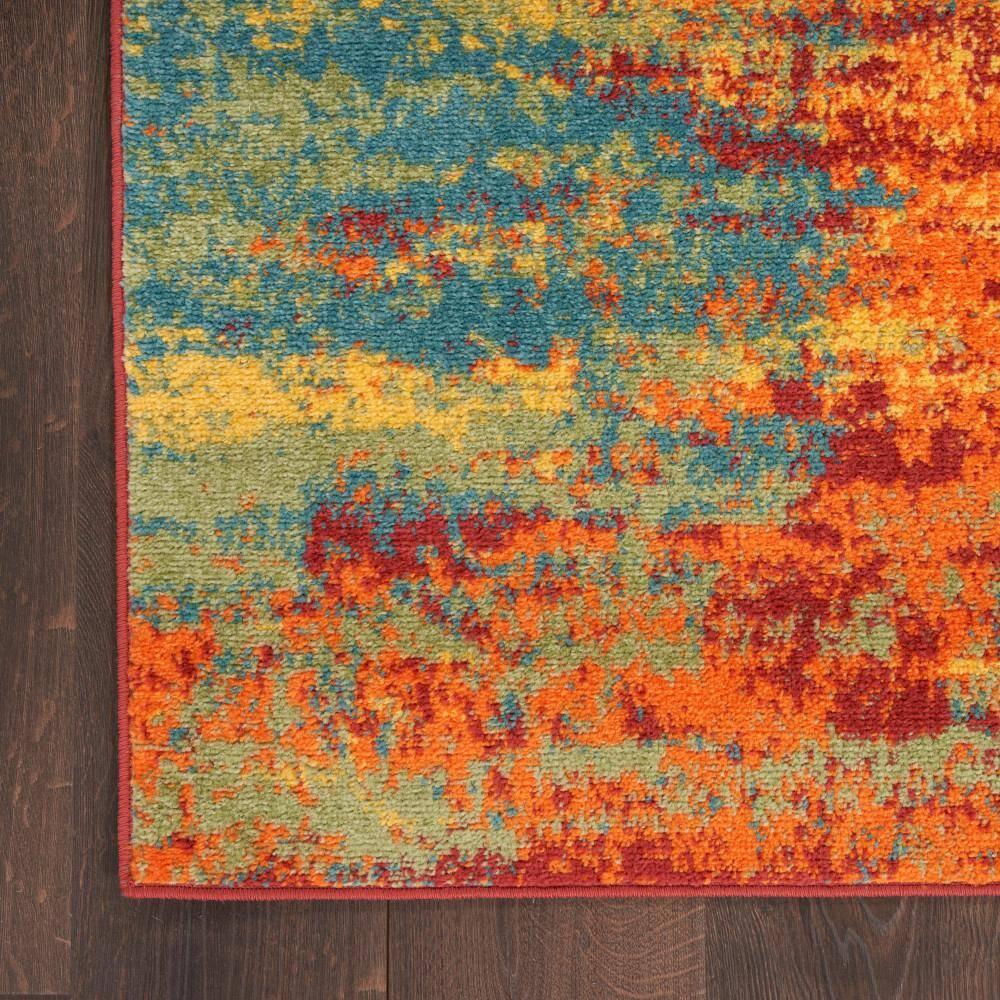 Nourison Essentials Abstract Indoor Outdoor Rug Flame 4' x 6'