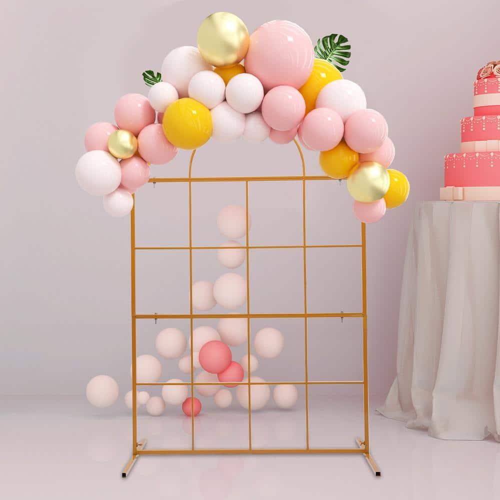 Wedding Arch Balloon Arch Stand 78.74in Backdrop Stand for Parties Birthday Wedding Christmas Door Frame Flower Stand Rack Garden Arch Gold Wedding Arch for Ceremony