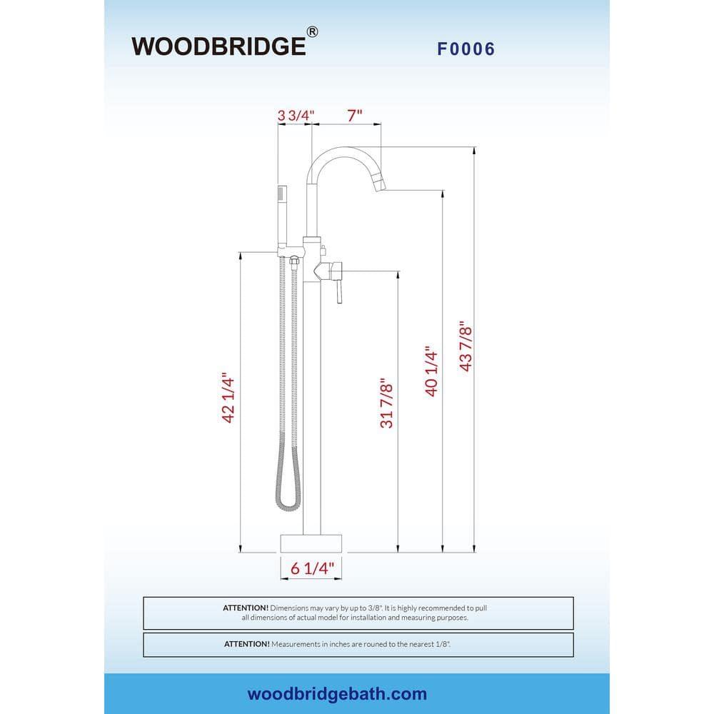 WOODBRIDGE 67" Acrylic Freestanding Bathtub Contemporary Soaking White Tub with Matte Black Overflow and Drain,B0010-MB-Drain &O
