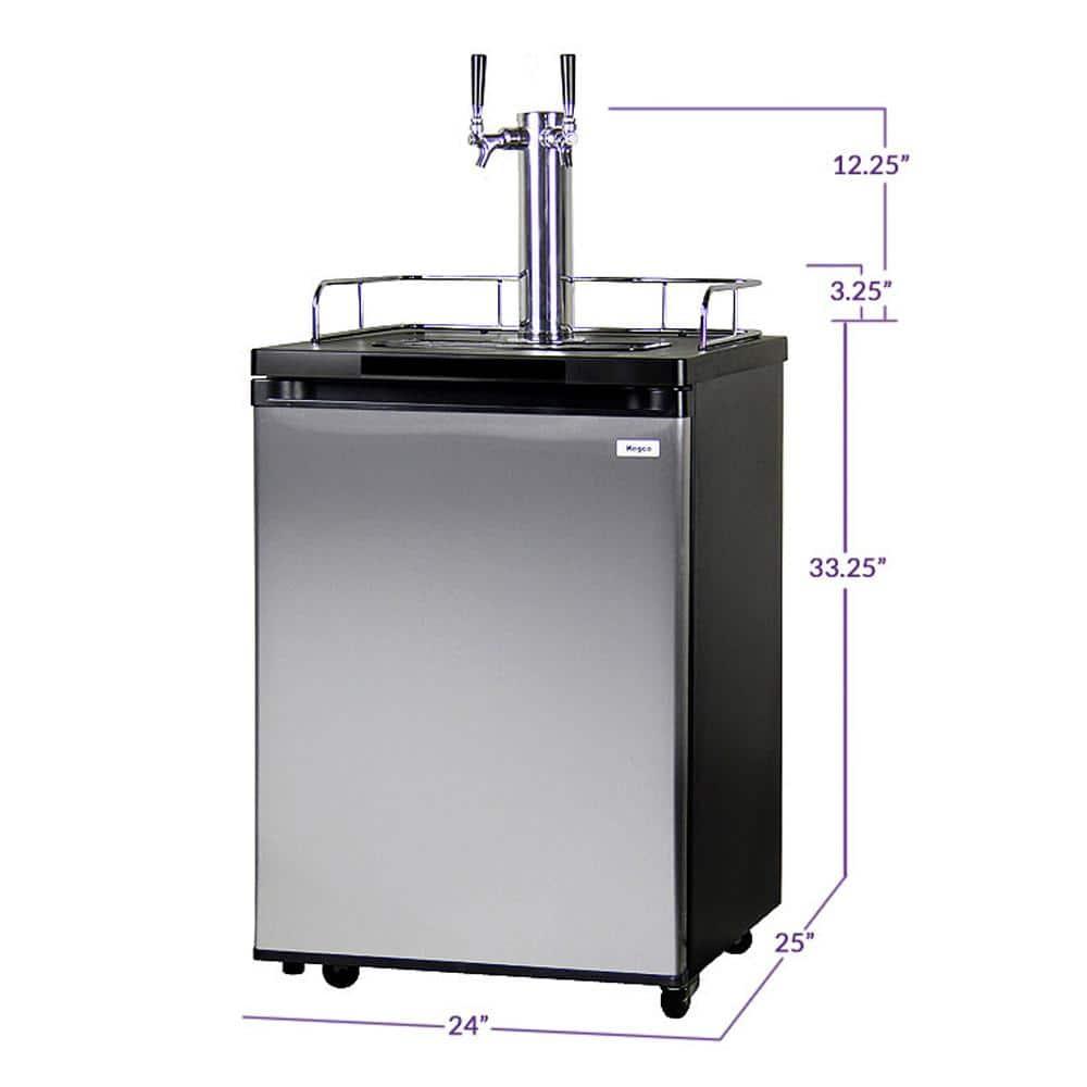 Kegco Kegco 5.6 Cubic Feet Dual Tap Freestanding Kegerator with Adjustable Temperature
