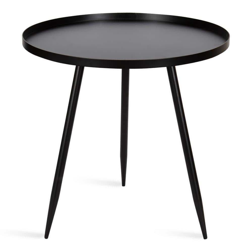 Kate and Laurel Duvall Round Metal Side Table, 20x20x20.5, Black