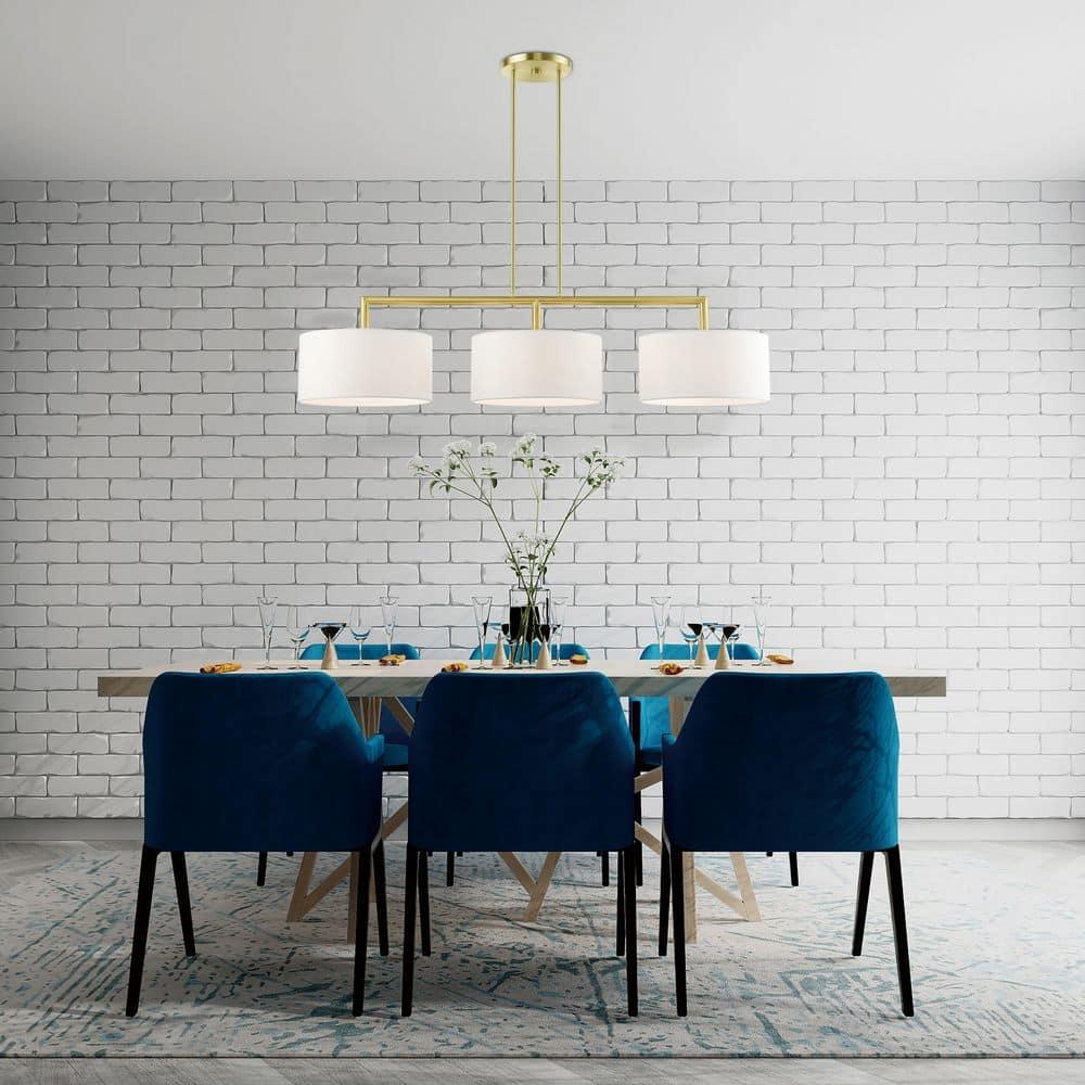 Livex Lighting Meridian 3 - Light Chandelier in  Satin Brass