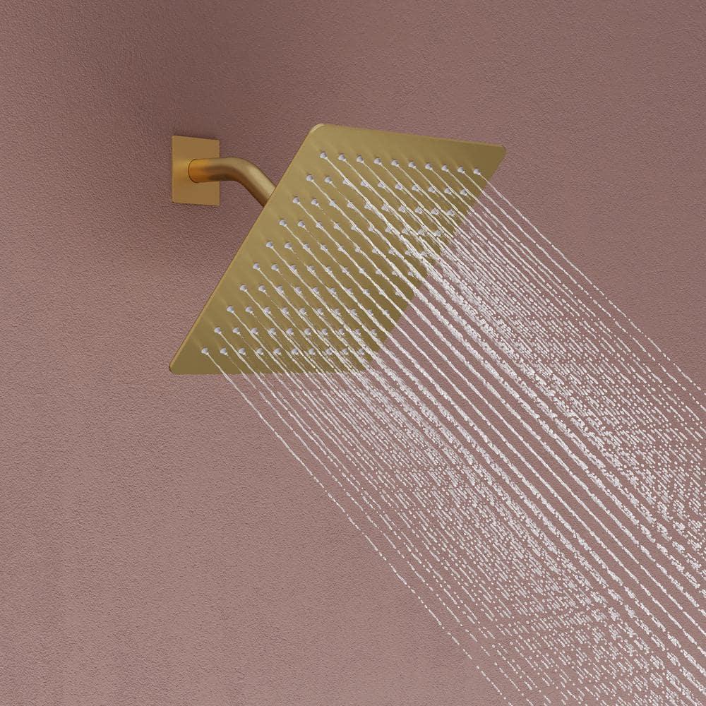 EVERSTEIN AquaSpa Shower Faucet Set with Tub Spout, 8-Inch Rain Shower Head with Valve SFS-1035-GD8