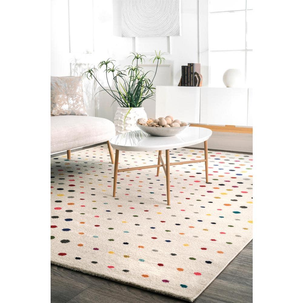 Nuloom Dorie Polka Dot 9x12 Indoor Area Rug for Living Room Bedroom Dining Room Kitchen, Multicolor/Ivory