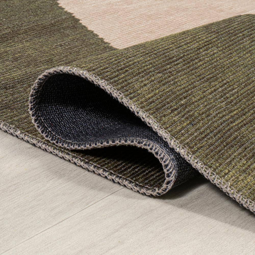 4' x 6' Cirkel Minimalist Geometric Dot Machine-Washable Area Rug, Olive/Cream - JONATHAN Y