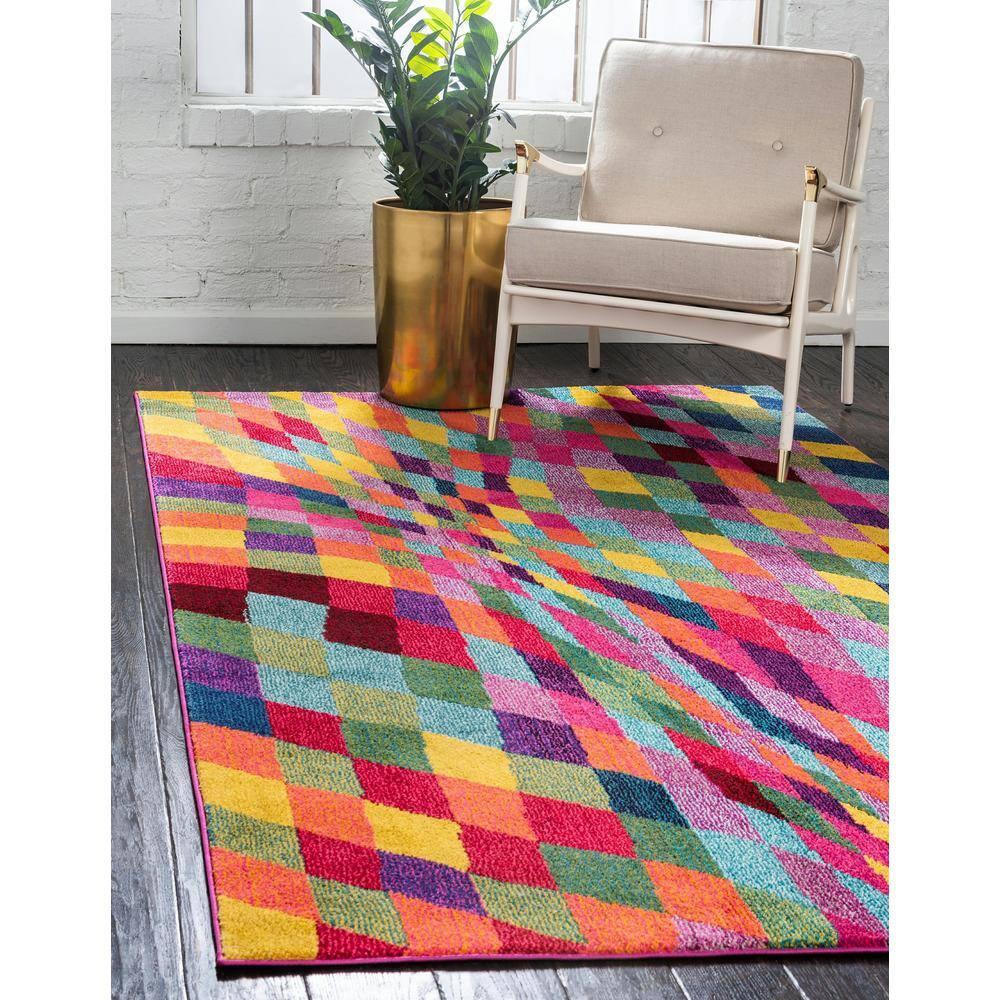 Unique Loom Estrella Collection Area Rug - Horta (5' 1" x 8' Rectangle Multi/Blue)